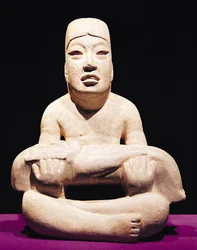 Cross-legged Figure Holding a Baby, Olmec